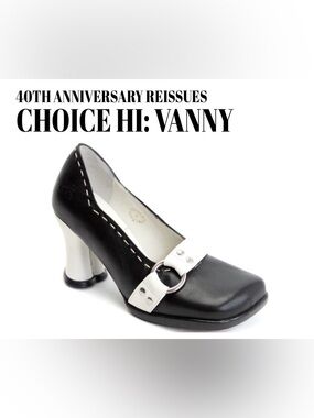 Fluevog VINTAGE EXCELLENT Choice Hi Vanny black/white heart heels❤️ 7 (fits 6.5)